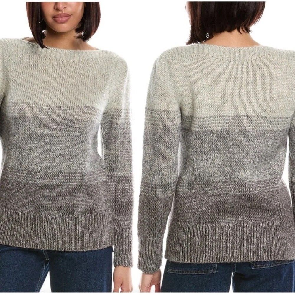 Tommy Bahama Shimmer Metallic Gray Hombre Wool Blend Sweater Women Size S (B3)